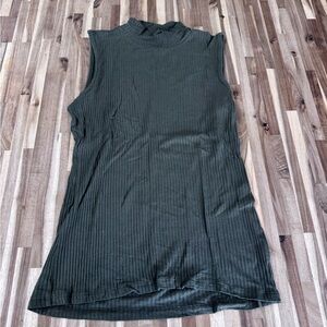 Rachel Zoe Dark Green Ribbed Tank Top